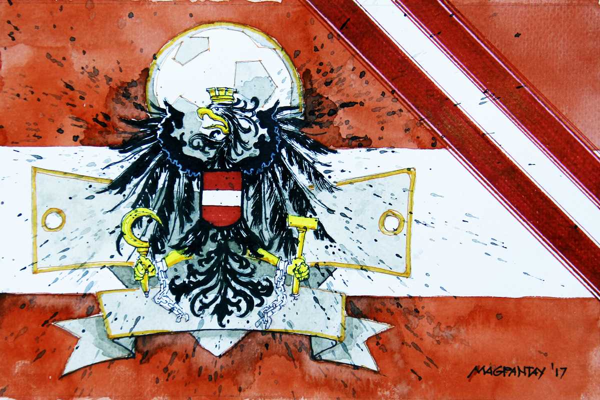 Österreich Flagge Wappen