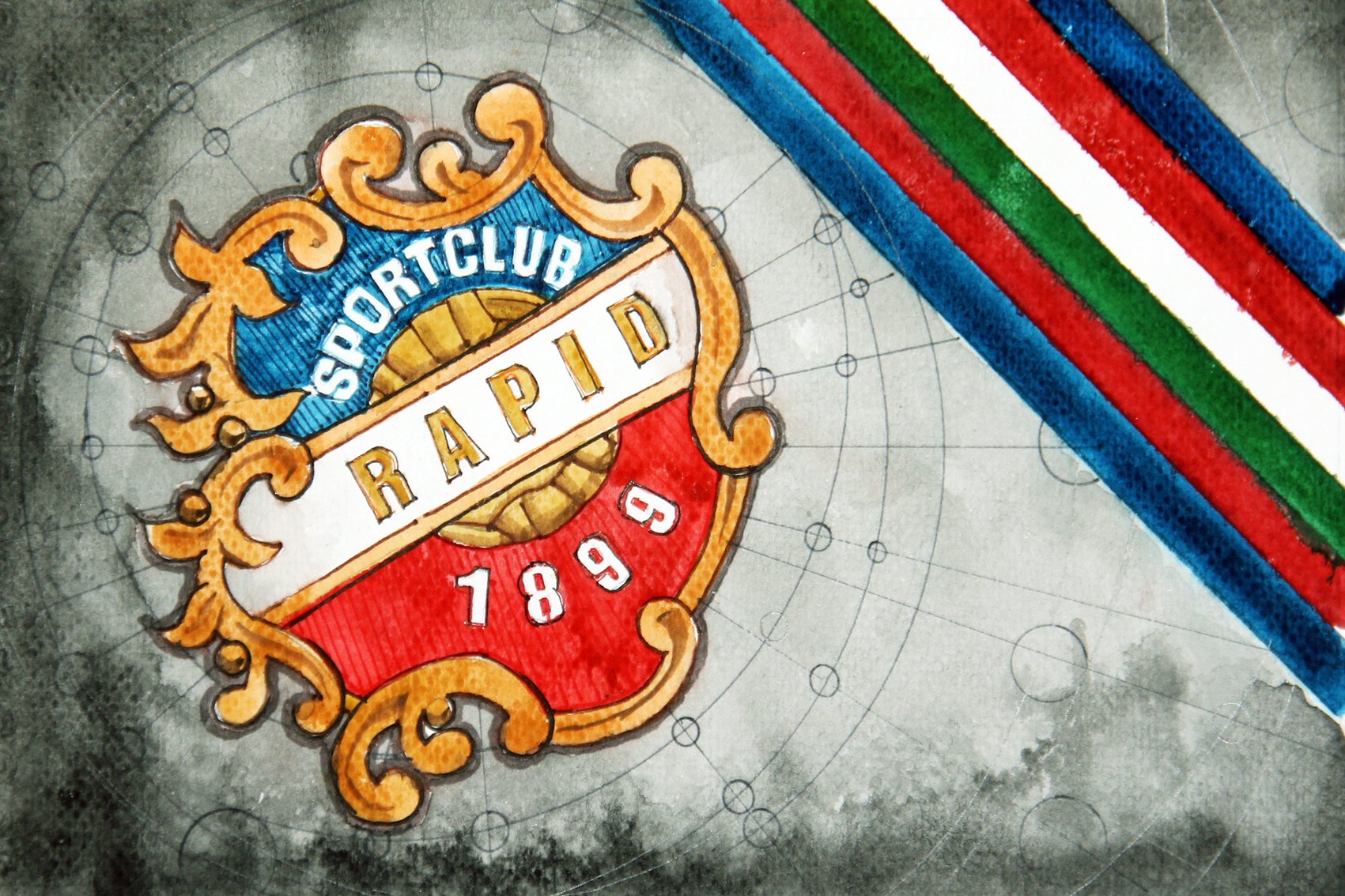 Altes Wappen SK Rapid "metallic"